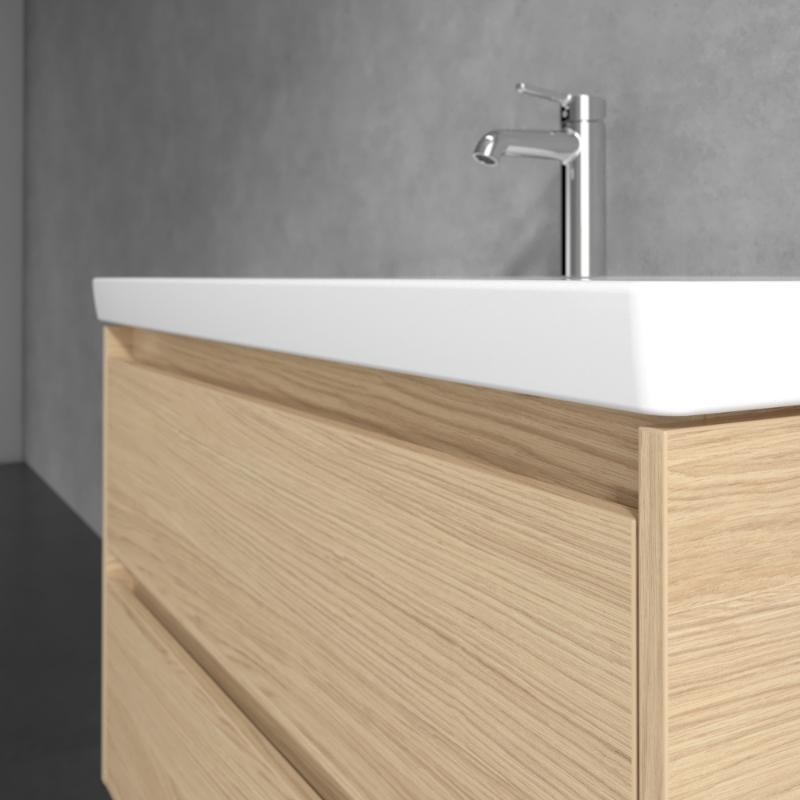 Mobilier suspendat lavoar Villeroy & Boch Skyla 100 cm, 2 sertare Soft Close, Nordic Oak